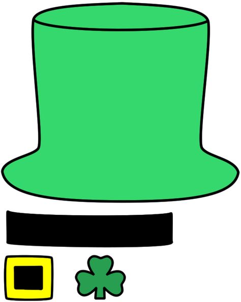 Leprechaun Hat Template, Leprechaun Hat Craft, Sant Patrick, St Patricks Day Hat, Color Template, Irish Hat, March Crafts, St Patricks Crafts, Hat Template