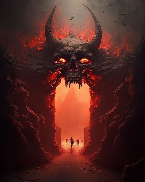 Hell Concept Art, Hell Landscape, Horror Landscape, Half Human Half Animal, Hell Aesthetic, Sigil Of Baphomet, Vibrant Wallpaper, Gates Of Hell, Dante Alighieri