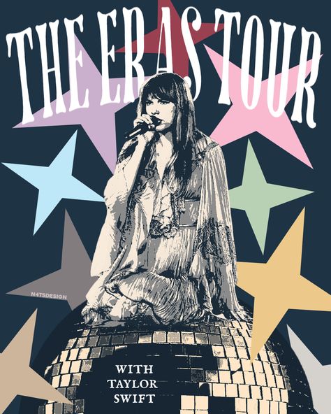 The Eras Tour Poster, Eras Tour Poster, Frida Art, Tour Poster, Music Poster Design, Taylor Swift Posters, Poster Room, Picture Collage Wall, Tour Posters