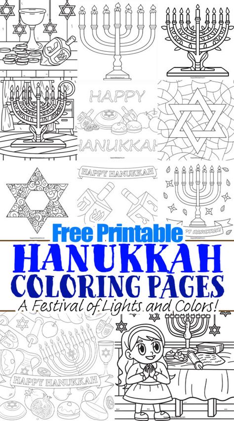 Free Printable Hanukkah Coloring Pages: A Festival of Lights and Colors! - Happy Toddler Playtime Chanukah Coloring Pages, Hanukkah Coloring Pages Free Printable, Hanukkah Printables, Hanukkah Coloring Pages, Hanukkah Preschool, Hanukkah Activites, Easy Kid Activities, School Age Activities, Play Based Learning Activities