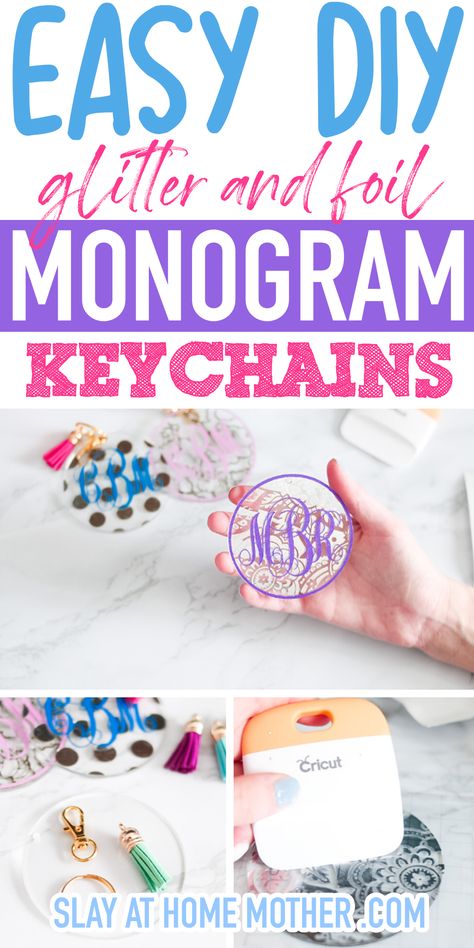 Monogram Keychain Acrylic, Glitter Acrylic Keychain Diy, How To Make Acrylic Keychains With Vinyl, Diy Glitter Keychain, How To Make Keychains With Cricut, Vinyl Acrylic Keychains Diy, Cricut Keychains Diy, Vinyl Keychain Ideas, Acrylic Keychains Diy Cricut