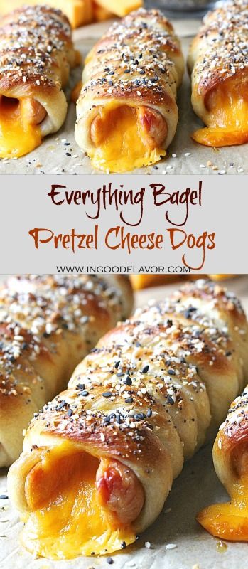 Everything Bagel Pretzel Cheese Dogs Pretzel Recipe With Pizza Dough, Pretzel Cheese Dogs, Pizza Dough Wrapped Hot Dogs, Pizza Dough Hot Dogs, Pretzel Dogs Easy Pizza Dough, Pizza Crust Recipe Pillsbury, Pizza Dogs Recipes, Bagel Dogs Recipe, Pizza Dough Dinner Ideas