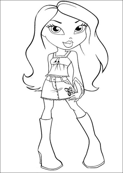 Dibujo 7 Bratz para colorear Hello Kitty Colouring Pages, Doll Drawing, Surreal Artwork, Hello Kitty Coloring, Adult Colouring Pages, Cute Canvas Paintings, Sketchbook Drawings, Cute Canvas, Coloring Pages For Girls