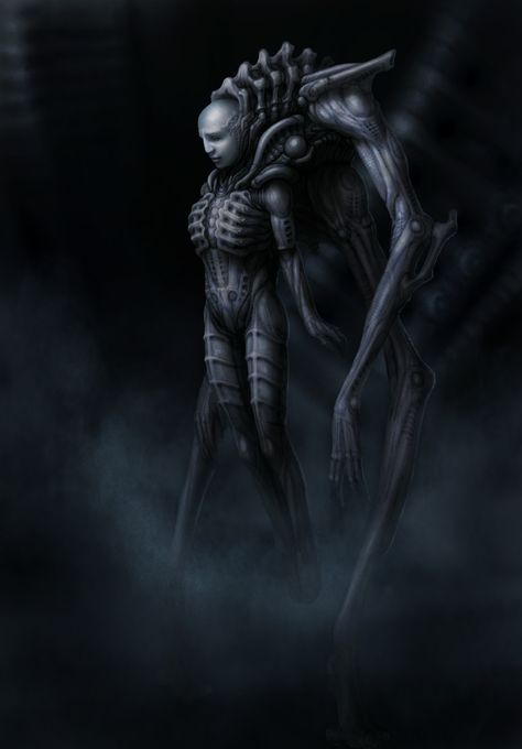 Exosuit genetic engineering, Ilya Suhoi on ArtStation at https://www.artstation.com/artwork/05ExE Engineer Alien, Alien Engineer, Genetic Engineering, Alien Creatures, Alien Worlds, Alien Art, Creature Feature, Sci Fi Art, Genetic