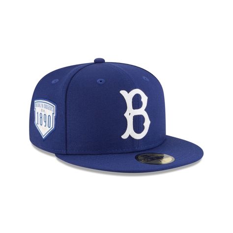 Brooklyn Dodgers Inaugural Season 59fifty Fitted | New Era Cap Casual Blue 5-panel Fitted Hat, Blue Snapback Fitted Hat For Game Day, Dodgers Hat, Blue Six-panel Fitted Hat For Fans, Brooklyn Dodgers Hat, Cooperstown New York, Blue Six-panel Fitted Hat With Embroidered Logo, Dodgers Logo, Brooklyn Dodgers