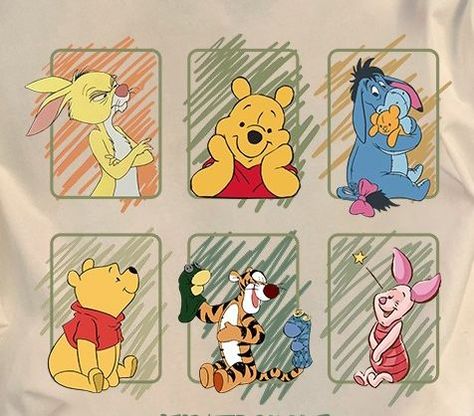 Winnie The Pooh Drawing, Animation Quotes, Winnie The Pooh Pictures, Disney Paintings, South Asian Art, Fashion Design For Kids, Disney Print, Disney Sticker, Cartoon Shirts