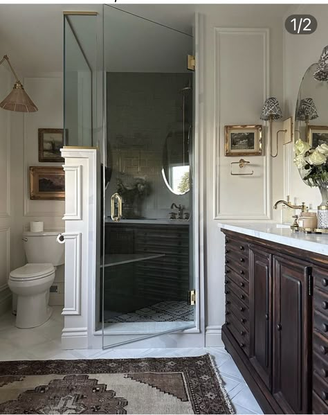 Vanity Inspo, Stone Counters, Shower Glass, Functional Style, More Than Meets The Eye, Furniture Office, Mirror Mirror On The Wall, Mirror On The Wall, Dream House Interior