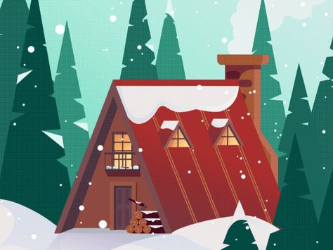 Snow Globe Animation, Animated Holiday Card, Christmas Animation Gif, Christmas Animation Illustration, Animation Gif Illustration, Winter Animation, Winter House Illustration, Christmas Gift Illustration, Holiday Animation