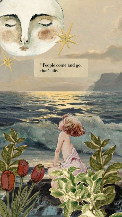 Tarot Wallpapers, Shuffles Aesthetic, Landscaping Quotes, Quote Collage, Nature Collage, People Come And Go, Collage Art Projects, Vintage Collage, Art Wallpaper Iphone