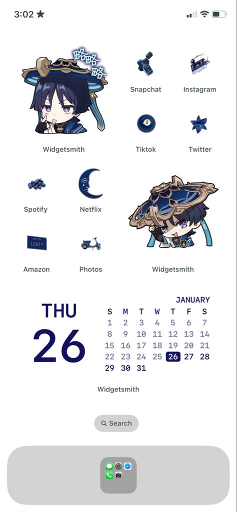 Scaramouche Homescreen Layout, Scaramouche Homescreen, Kazuha Homescreen, Anemo Boys, Iphone Layouts, Photo Widget, Iphone Ideas, Phone Icons, Phone Inspo