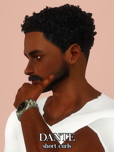 naturalhair-sims3: nectar-cellar: Dante - Short Curls Male Hair - TS3... Sims 4 Afro Hair Male, Hairstyles Men Black, Afro Hair Sims 4 Cc, Sims 4 Afro Hair, Sims 4 Curly Hair, Box Braids Men, Short Black Haircuts, Afro Hairstyles Men, Sims 4 Hair Male