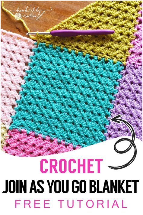 The Crochet C2C Granny Square JAYG Method [Free Video Tutorial & Written Pattern!] — Hooked by Robin Joining Granny Squares Crochet Video Tutorials, C2c Granny Square, Hooked By Robin, Shawl Scarf Crochet, Joining Granny Squares, Quick Crochet Projects, Corner To Corner, Crochet Stitches Video, C2c Crochet