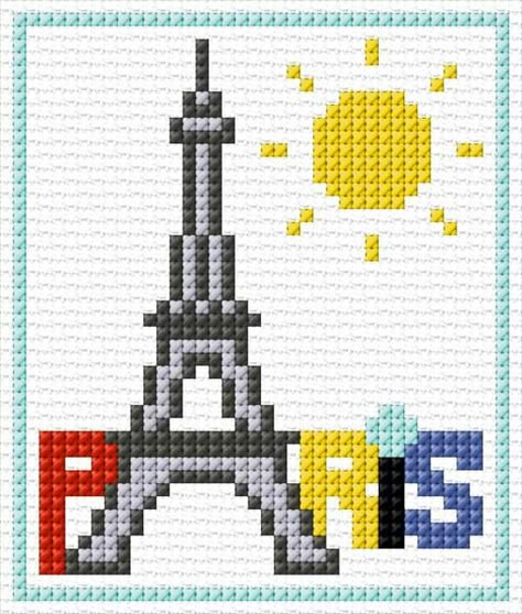 Paris Cross Stitch Patterns, Eiffel Tower Cross Stitch, Paris Cross Stitch, Cute Cross Stitch Patterns, Cross Stitch Calculator, France Love, Mill Hill, Crafts Sewing Projects, Bastille Day