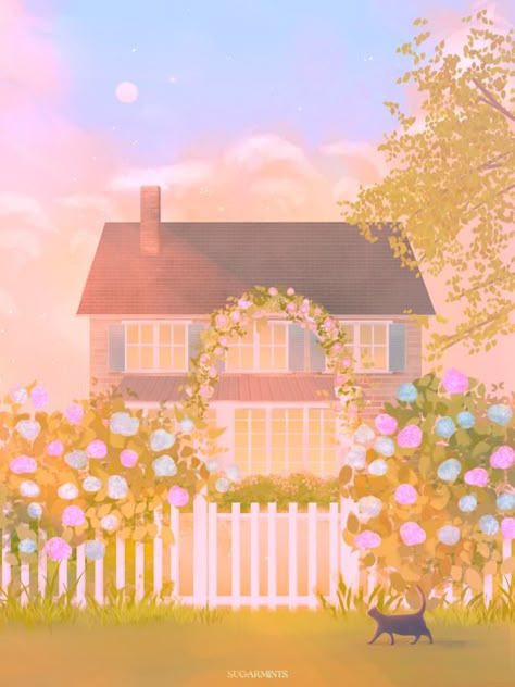 Aesthetic Easter, Easter Background, Background Anime, Spring House, Type Illustration, Collage Background, Pinturas Disney, Images Esthétiques, More Wallpaper