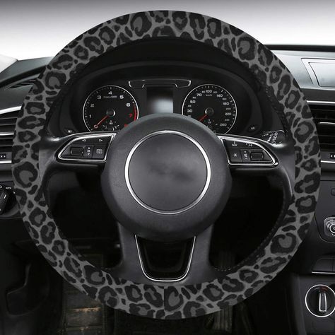 Steering Wheel Cover with Anti-Slip Insert - Outer diameter: 15inch (38cm), inner diameter: 12.20inch (31cm). - Universal size fits for standard steering wheel. - Perfect choice to decorate and protect your steering wheel. - Well-made design. Made of durable and wear-resistant fabric. - Easy installation. It is easy to install and remove. - Note: Measure your steering wheel before your payment. Leopard Print Car Accessories, Burgundy Car, Auto Wrap, Upholstery Shop, Car Deco, Grey Car, Cheetah Animal, Car Ideas, Diy Car