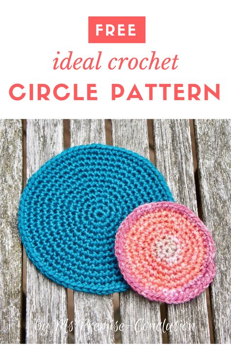 Free Ideal Crochet Circle/Spiral Pattern by Ms Premise-Conclusion. Need a mathematically ideal crocheted circle or spiral? Check this out! https://mspremiseconclusion.wordpress.com/2018/07/24/guaranteed-to-be-a-pointless-endeavour/ Crochet Granny Circle Pattern Free, Crochet Patterns Circle Round, Crochet Flat Circle Pattern, Spiral Circle Crochet Pattern, Crochet Semi Circle, How To Crochet A Spiral Circle, Crochet Triangles, Magic Rings, Crochet Circle Pattern