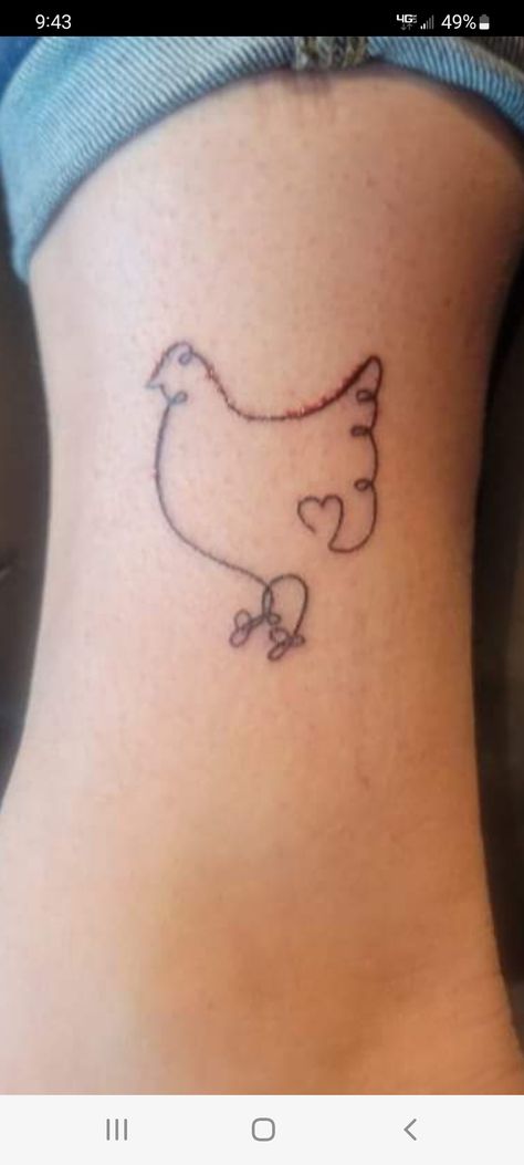 Chicken Tattoos For Women, Small Chicken Tattoo, Chicken Tattoo Ideas, Hen Tattoo, Chicken Tattoo, Small Chicken, Cute Embroidery, Tattoo Inspo, Find Beauty