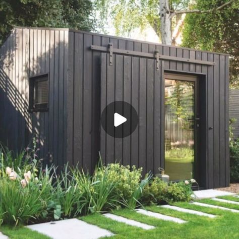 Hutsmith on Instagram: "London cabin - a small piece of a @joannaarchergardendesign designed garden. This cabin is 3x3m and clad in charred larch.  📷 @tomstaubynphotography" Garden Shed Black, Black Garden Shed, Black Shed Ideas, Garden Studio Ideas, Office Sheds Backyard, Modern Shed Design, Garden Sheds Ideas, Black Shed, Modern Pool House