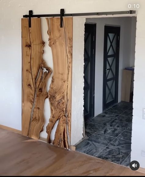 Live Edge Barn Door, Diy Remodeling, Plank Door, Farm Door, Epoxy Countertops, Spa Interior Design, Wood Barn Door, Interior Sliding Barn Doors, Contemporary Doors