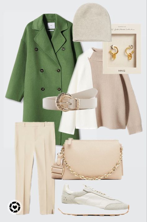 Beige & Green Look Capsule Wardrobe Casual, Sets Outfit, Wardrobe Sets, Transition Outfits, Light Spring, Winter Days, Cool Street Fashion, Fashion Over 50, Winter Fashion Outfits