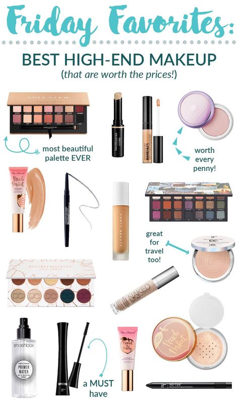 Best High End Makeup Products, High End Makeup Products, Best High End Makeup, Smashbox Photo Finish Primer, Drugstore Products, Too Faced Peach, Getting Fit, Beauty Finds, Friday Favorites