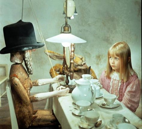 A most awkward tea party. Alice 1988, Jan Svankmajer, Action Animation, Go Ask Alice, Art Humor, Uncanny Valley, Image Film, Mad Tea Party, Adventures In Wonderland