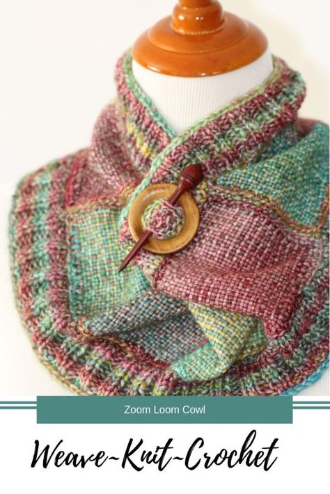 A Fabulous Zoom Loom + Crochet + Knit Project! Pin Loom Weaving Projects Ideas, Zoom Loom Projects Ideas, Zoom Loom Patterns, Pin Loom Patterns, Zoom Loom Projects, Pin Loom Projects, Pin Loom Weaving Projects, Loom Knitting Scarf, Pin Loom Weaving