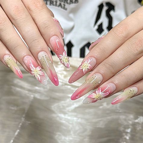 1sheet Pink Lily Flower Nail Sticker Relief 3d Jelly Five Petal Flower Nail Art Decoration Decals Pink Lily Flower, Five Petal Flower, Petal Flower, Flower Nail, Flower Nail Art, Nail Sticker, Pink Lily, Nail Art Decorations, Lily Flower