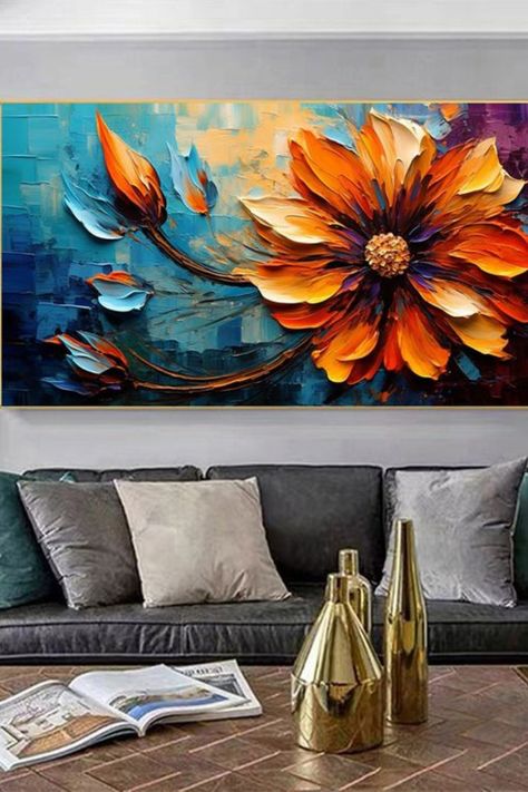 Best Canvas Paintings For Living Room, Canvas Floral Painting, Best Abstract Paintings, Flower Oil Painting, Etsy Decor, Boho Painting, Wine Wall Art, Beautiful Art Paintings, Nature Art Painting