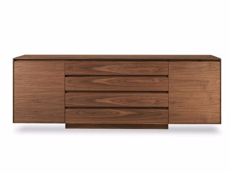 Sideboard with doors and drawers Drawers Design, Credenza Design, Walnut Sideboard, Design Line, Sideboard Designs, Drawer Design, Dove Tail Joints, Natural Wax, Sideboard Storage