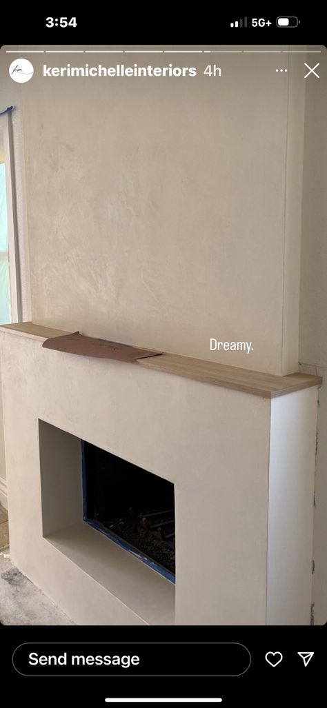 Fireplace Flushed To Wall, Stucco Over Tile Fireplace, Living Room Fireplace Brick, Extending Fireplace To Ceiling, Tv Height Above Fireplace, Faux Fireplace Ideas With Tv, Vintage Style Fireplace, Arched Plaster Fireplace, Cement Stucco Fireplace