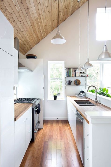 Grandma Never Had It So Good Dapur Skandinavia, Dapur Ikea, White Galley Kitchens, Galley Kitchen Remodel Ideas, Dapur Rustic, Small Galley Kitchen, Galley Kitchen Design, Scandinavian Kitchen Design, Galley Kitchen Remodel