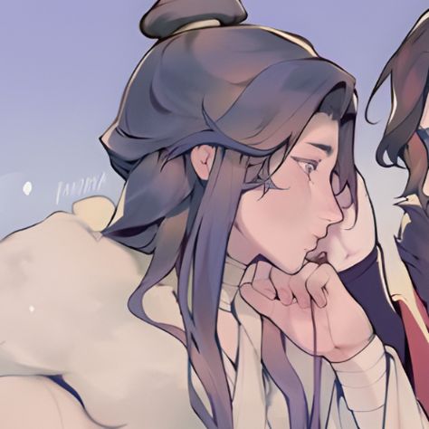 CREDS TO THE ARTIST!! Hualian Matching Icons, Hua Cheng, Anime Canvas, Heaven's Official Blessing, Matching Profile Pictures, Couple Art, Handsome Anime Guys, Handsome Anime, Slayer Anime