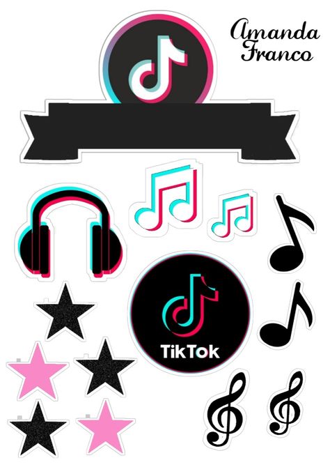 Tiktok Cake Toppers Printable, Printable Topper, Tiktok Party, Tiktok Birthday, Frozen Images, Happy Valentines Day Pictures, Bday Party Kids, Photo Cake Topper, Birthday Topper