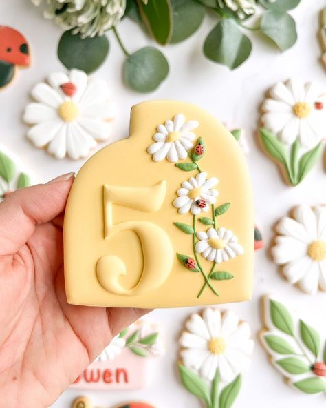 The Bespoke Biscuit Co | ladybug Daisy biscuits kids birthday cookies. Little sneak peak of my next set! Loved doing this set from start to finish❤️ | Instagram Daisy Biscuits, Bug Sugar Cookies, Ladybug Cookies, Special Cookies, Cookies Theme, Birthday Cookie, Decorating Cookies, Birthday Cookies, April 22