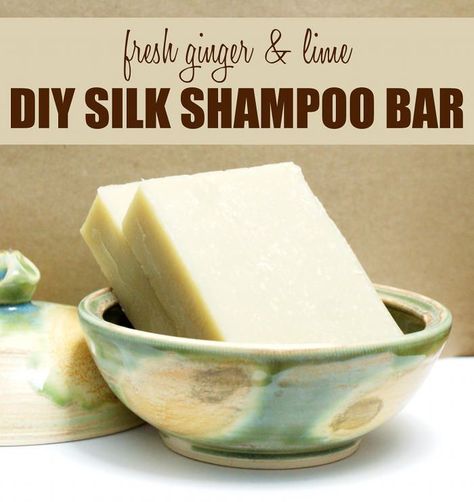 Ginger and Lime Homemade Shampoo Bar Recipe with Silk - This luxurious DIY homemade soap recipe contains ingredients hair loves like shea and cocoa butters, argan oil, jojoba oil and apricot kernal oil! Homemade Soap Recipe, Diy Shampoo Bar, Homemade Shampoo Bar, Shampoo Bar Recipe, Shampoo Recipe, Homemade Shampoo, Diy Shampoo, Baking Soda Shampoo, Bar Recipe