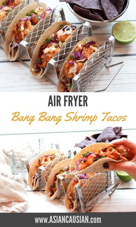 Air Fryer Bang Bang Shrimp, Bang Bang Shrimp Tacos, Restaurant Classic, Shrimp Tacos Easy, Asian Fusion Recipes, Healthy Asian Recipes, Asian Dinner Recipes, Bang Bang Shrimp, Sweet And Spicy Sauce