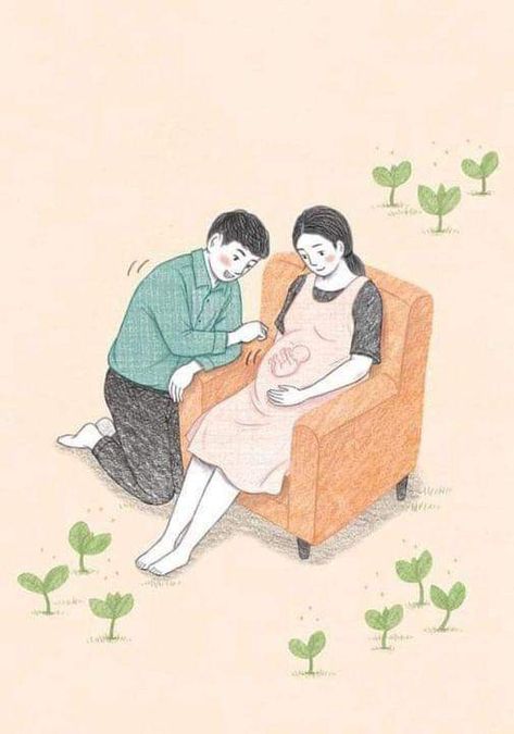 Pregnancy Drawing, Motherhood Illustration, 가족 일러스트, Pregnancy Illustration, Pregnancy Art, Mother Art, Family Drawing, Baby Illustration, Baby Posters