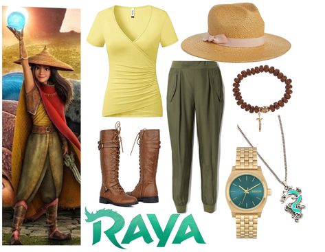 Disneybound Raya, Raya Inspired Outfits, Halloween Disneybound, Raya Outfit, Disneyland 2023, Disneybound Outfits, Auntie Annes, Disney Eras, Movie Outfits