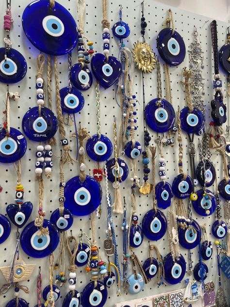 Evil Eye Greece, Greece Evil Eye, Athens Greece Aesthetic, Evil Eye Aesthetic, Evil Eye Hanging, Greek Sun, Protective Eye, Evil Eye Art, Karpathos