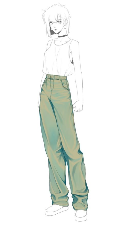 Pants Drawing, Beautiful Illustration, Digital Painting Tutorials, Anime Drawings Tutorials, Drawing Clothes, Digital Art Tutorial, Anime Poses Reference, Drawing Reference Poses, Art Inspiration Drawing