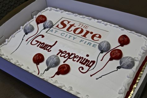 The Store's Grand Re-Opening #cake Grand Opening Cake Ideas, Grand Opening Cake, Gourmet Bakery, Creative Cake Decorating, Cake Logo, Baking Company, Specialty Cakes, Yellow Cake, Cake Decorating Supplies