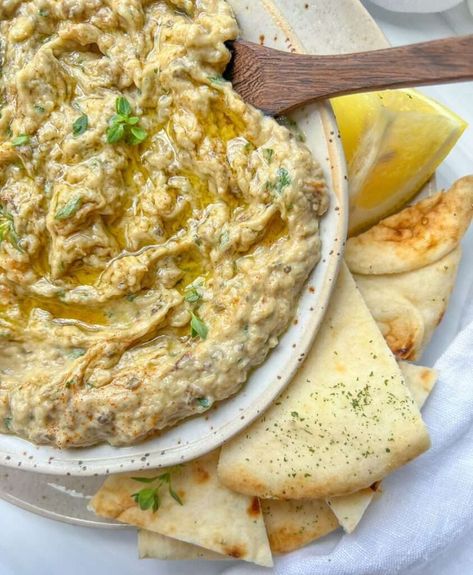 Baba Ghanoush Recipe - The Modern Nonna Baba Ghanoush Recipe, The Modern Nonna, Modern Nonna, Baba Ghanoush, Eggplant Dip, Baba Ganoush, Roast Eggplant, Creamy Dip, Vegan Sauces