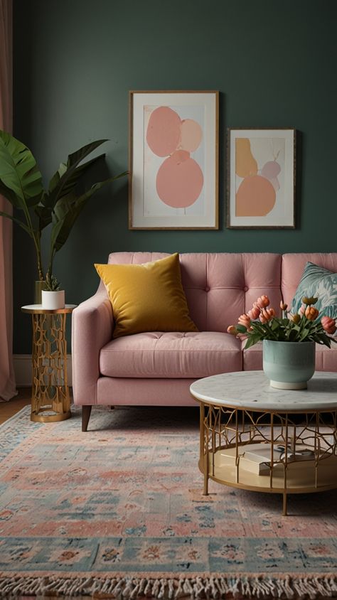 Pastel Eclectic, Mid Century Interior Design, Mid Century Interior, Pastel Decor, Explore The World, Eclectic Decor, Get Inspired, Living Room Decor, Living Spaces