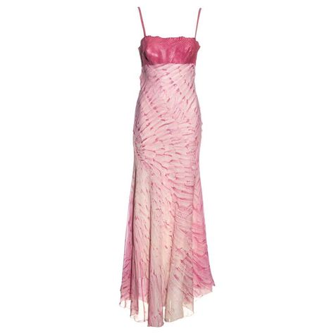 Vintage Roberto Cavalli, Cavalli Dress, Silk Evening Dress, Vintage Long Dress, Evening Maxi Dress, Maxi Dress Evening, Feather Print, How To Pose, Pink Silk