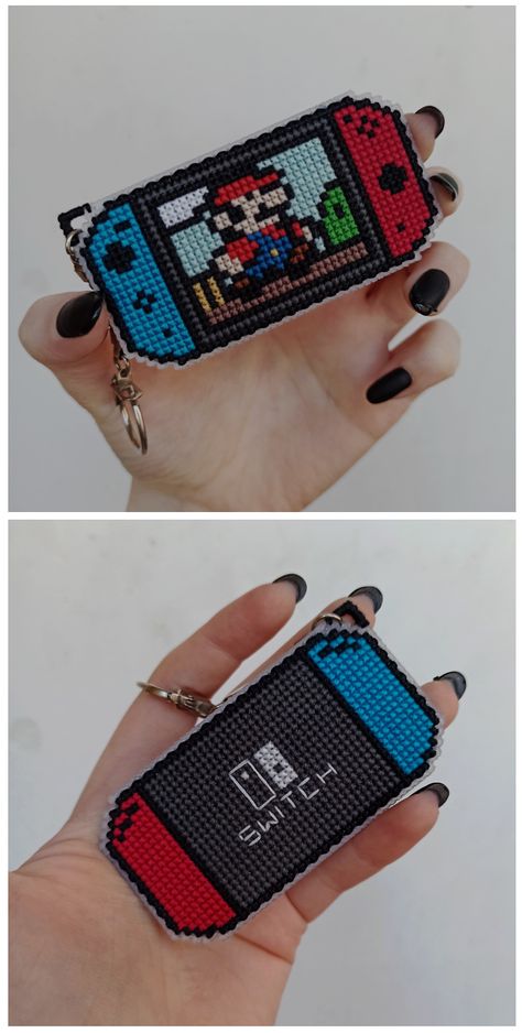 by Ocelot 16 Bit Art, Nintendo Cross Stitch, Pixel Nintendo, Alakazam Pokemon, Cross Stitch Games, Canvas Bag Diy, Crochet Strawberry, Mario Nintendo, Kandi Patterns