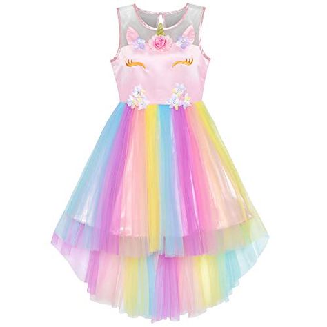 Rainbow Halloween Costume, Unicorn Dress Girls, Sunny Fashion, Unicorn Wedding, Rainbow Halloween, Flower Girls Dress, Unicorn Fashion, Unicorn Dress, Dress Sequin