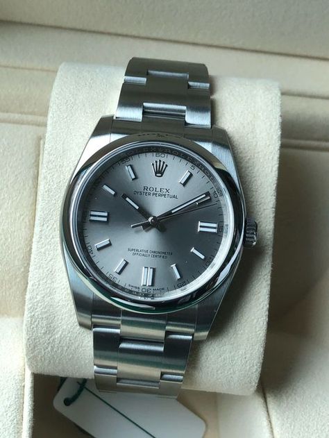 Rolex Silver Watch, Silver Watch Men, Rolex Oyster Perpetual 36mm, Vintage Rolex Watches, Rolex Silver, Trendy Watches, Fancy Watches, Rolex Watches For Men, New Rolex