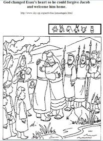 BIBLE CRAFTS FOR KIDS: Jacob and Esau Reunite Jacob And Esau, Egypt Vbs, Free Bible Coloring Pages, Jesus Coloring Pages, Sunday School Coloring Pages, Bible Activities For Kids, Bible Story Crafts, Preschool Bible, Sunday Church