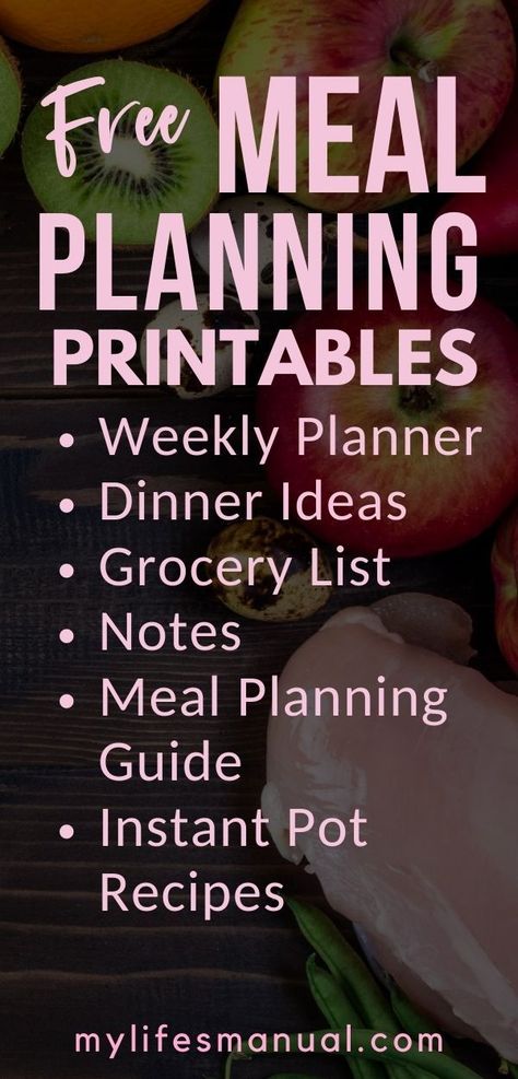 Free Weekly Meal Planner with a Grocery List, Instant Pot Recipes and a Simple Meal Planning Guide freeplannerpages #onenoteplanner #plannerorganizationideas #diyplannerideas📄. Thanksgiving Meal Planner, Grocery List Printable Free, Free Meal Planner, Meal Planner Printable Free, Simple Meal Planning, Meal Planning Menus, Daily Meal Planner, Monthly Meal Planner, Keto Kitchen